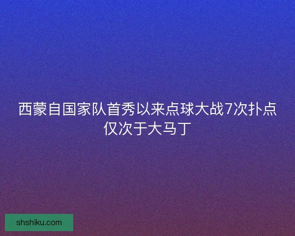 西蒙自国家队首秀以来点球大战7次扑点仅次于大马丁