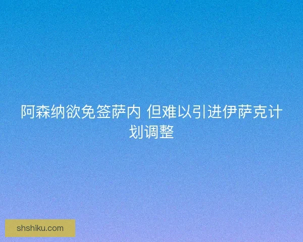阿森纳欲免签萨内 但难以引进伊萨克计划调整
