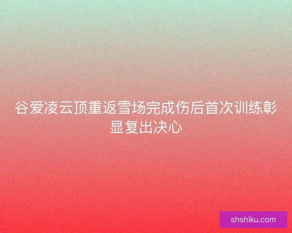谷爱凌云顶重返雪场完成伤后首次训练彰显复出决心