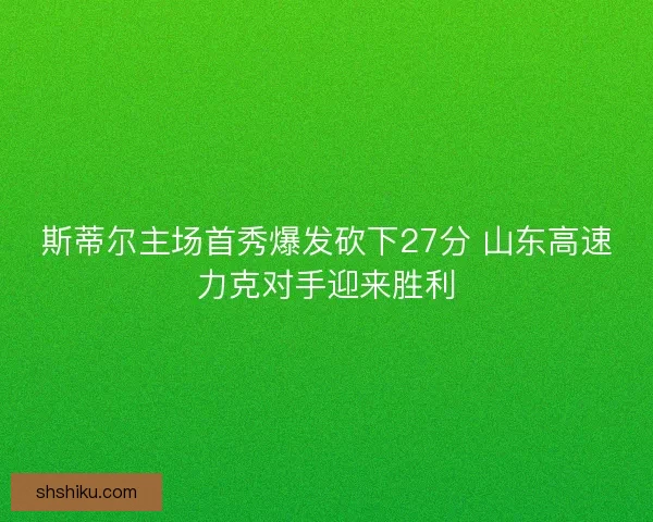 斯蒂尔主场首秀爆发砍下27分 山东高速力克对手迎来胜利